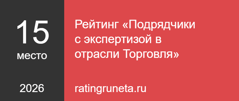 Рейтинг «Подрядчики с экспертизой в отрасли Торговля»